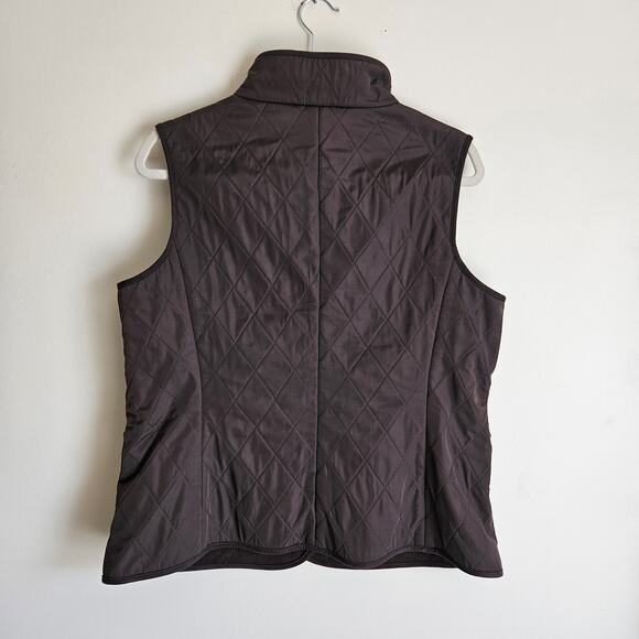 Talbots Brown Quilted Vest, Plush Interior, Sz M - Picture 4 of 8